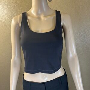 Avia SoftSculpt Black Athletic Tank Top Built-In Shelf Bra Size S 4-6 Activewear